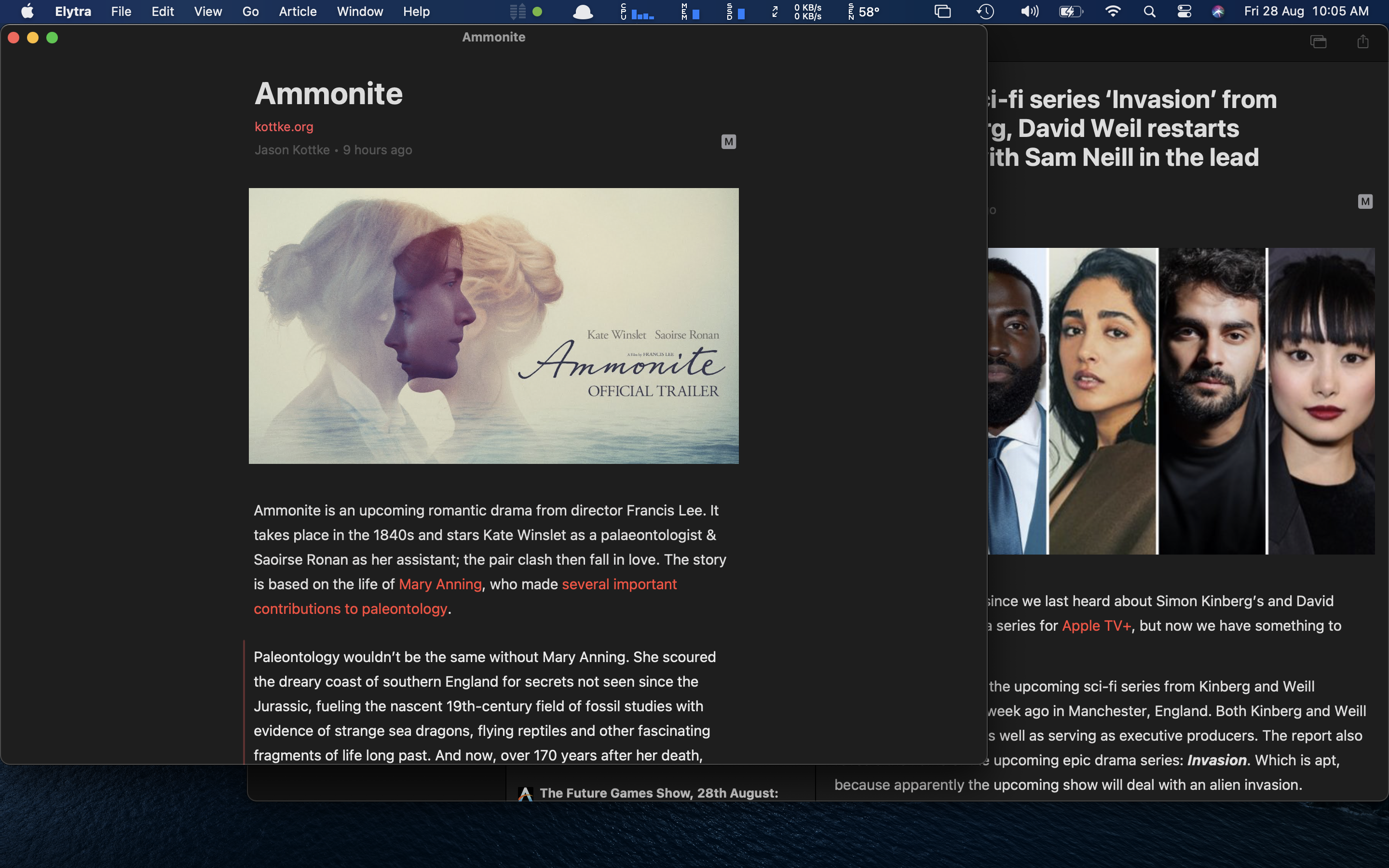 Elytra on Big Sur will also bring Multiwindow support similar to the Web App for opening Articles in separate windows.