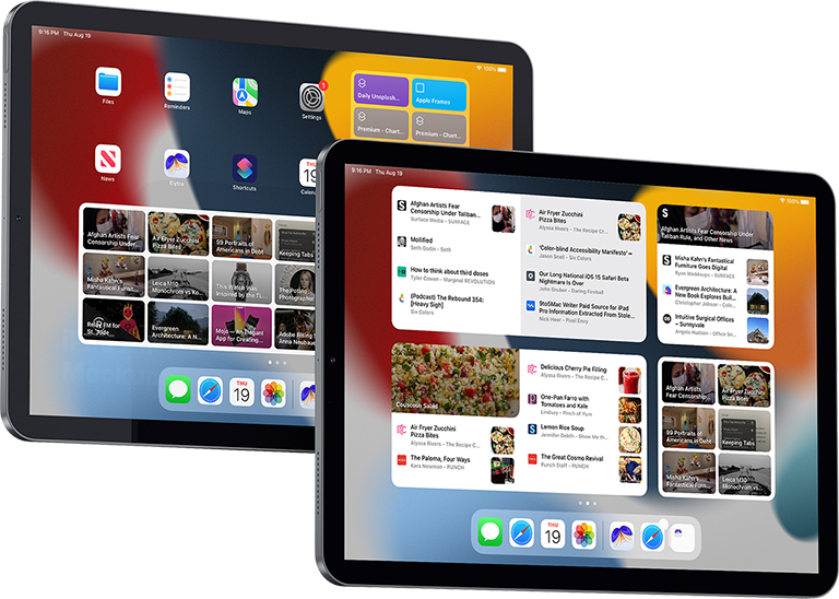 Elytra's extra large widgets for iPadOS 15