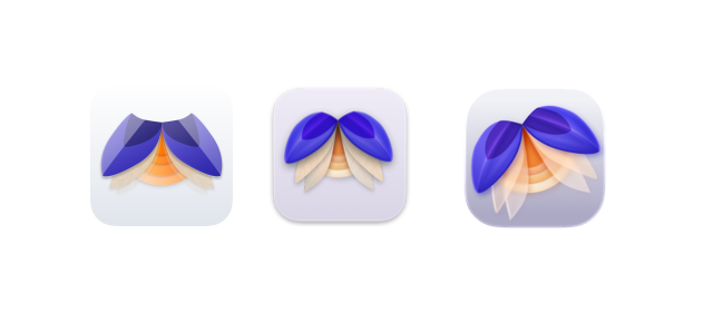 Evolution of Elytra's App icon from 2015 to 2025.